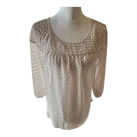 LC Lauren Conrad Sheer Polka Dot Blouse Size S - Picture 1 of 3